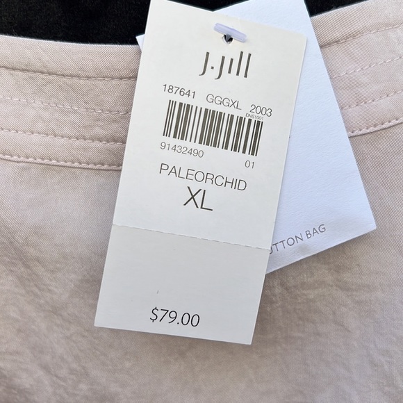 J. Jill silky Pale Orchid square neck button front blouse.  NWT - Picture 8 of 9